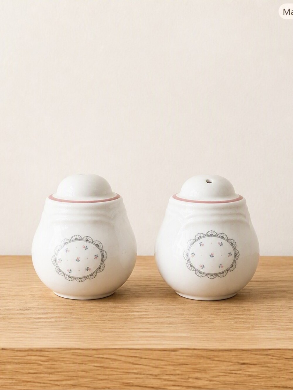 Victoriana Salt & Pepper Shakers – Vintage Floral Ceramic Set